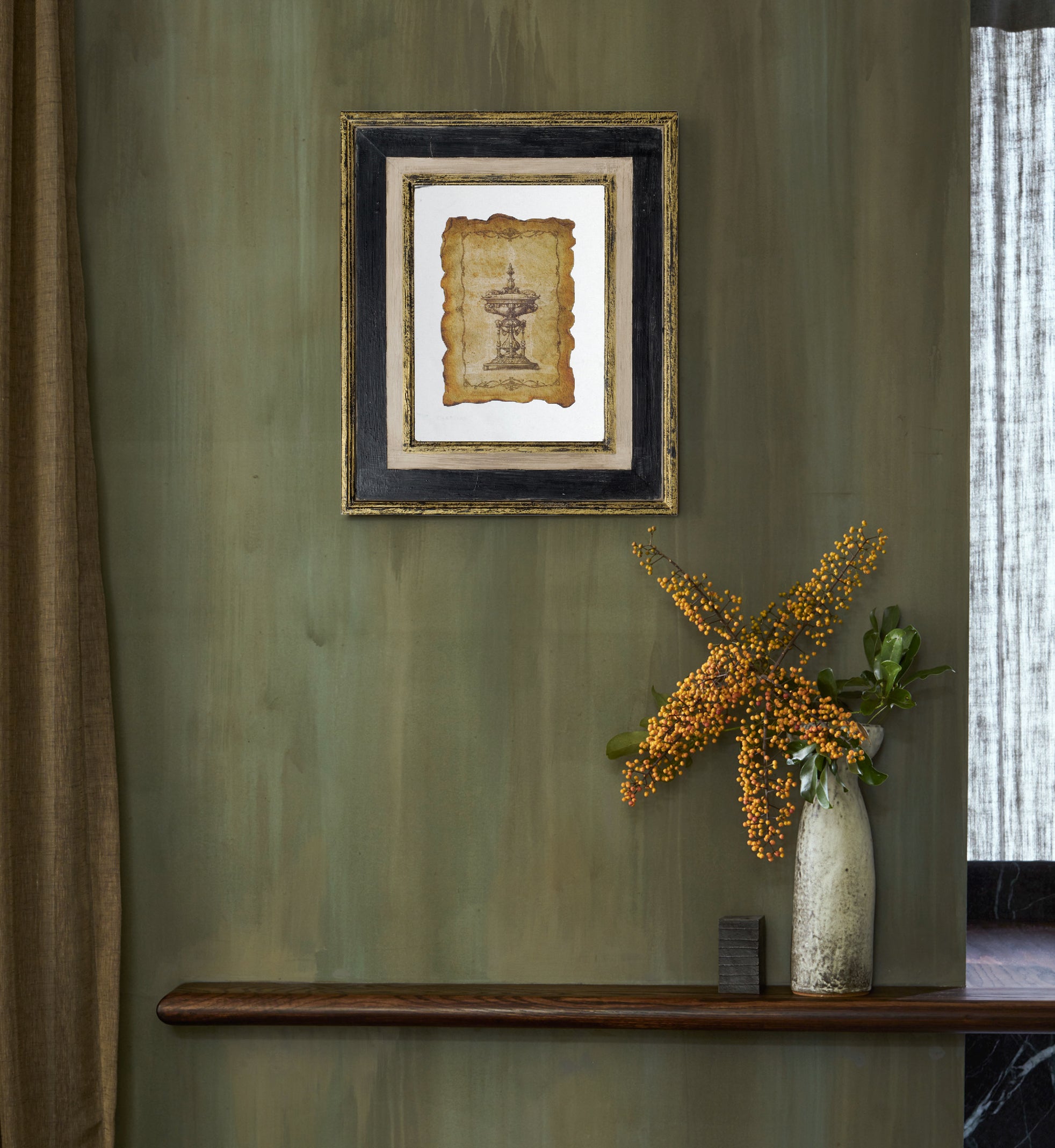 18x22" Lucian Framed Antiqued Sculpture Print, 2 Piece