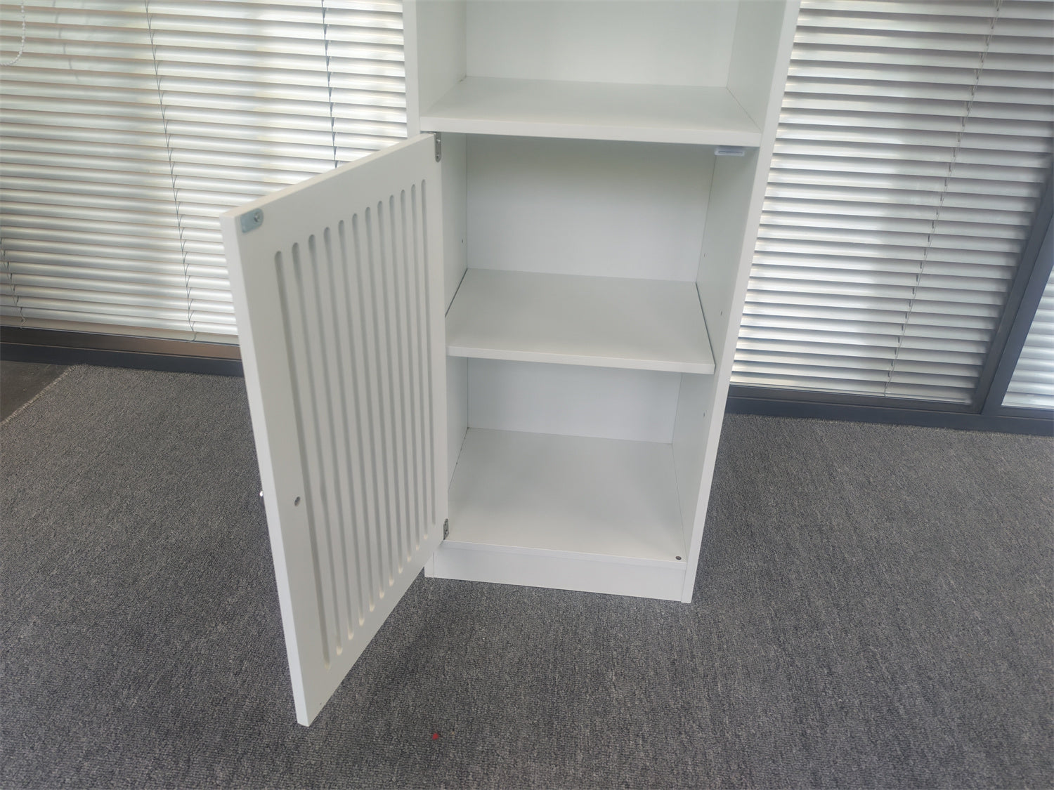 Bathroom Low Cabinet with Louvered Door