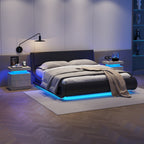Modern LED Nightstand with 2 Drawers