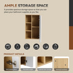 16" Wall-Mounted Bathroom Side Cabinet, Light