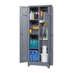 Broom Storage Cabinet With Locking Doors And Shelves