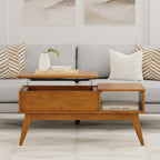 Draper 48 Inch Wide Solid Wood Lift Top Coffee Table in Teak