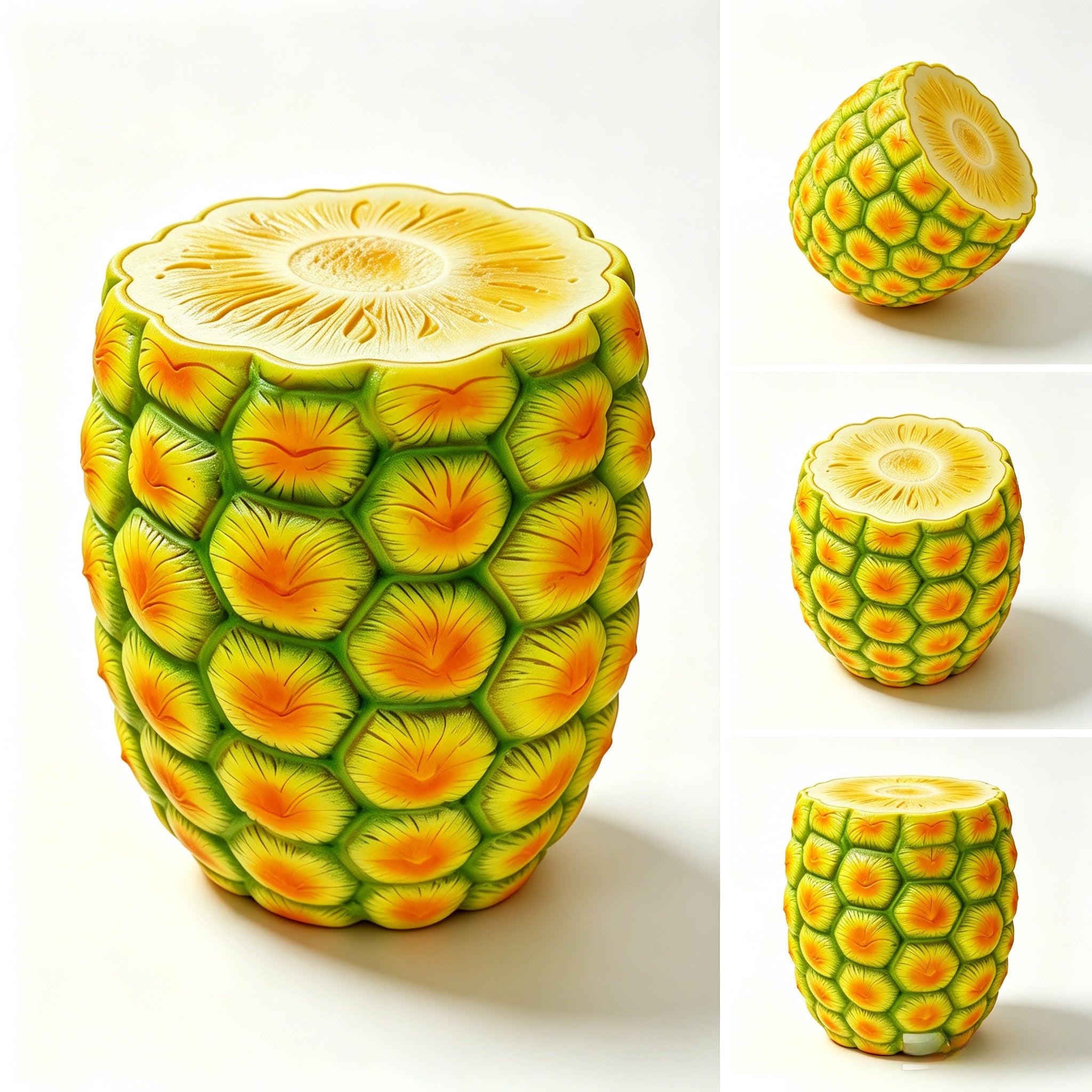 14" Oversized Pineapple Shaped Resin Stool