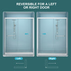 Shower Door 60" W x 72" H Single Sliding Bypass Shower Enclosure