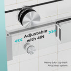 Frameless Double Sliding Shower Door in Brushed Nickel