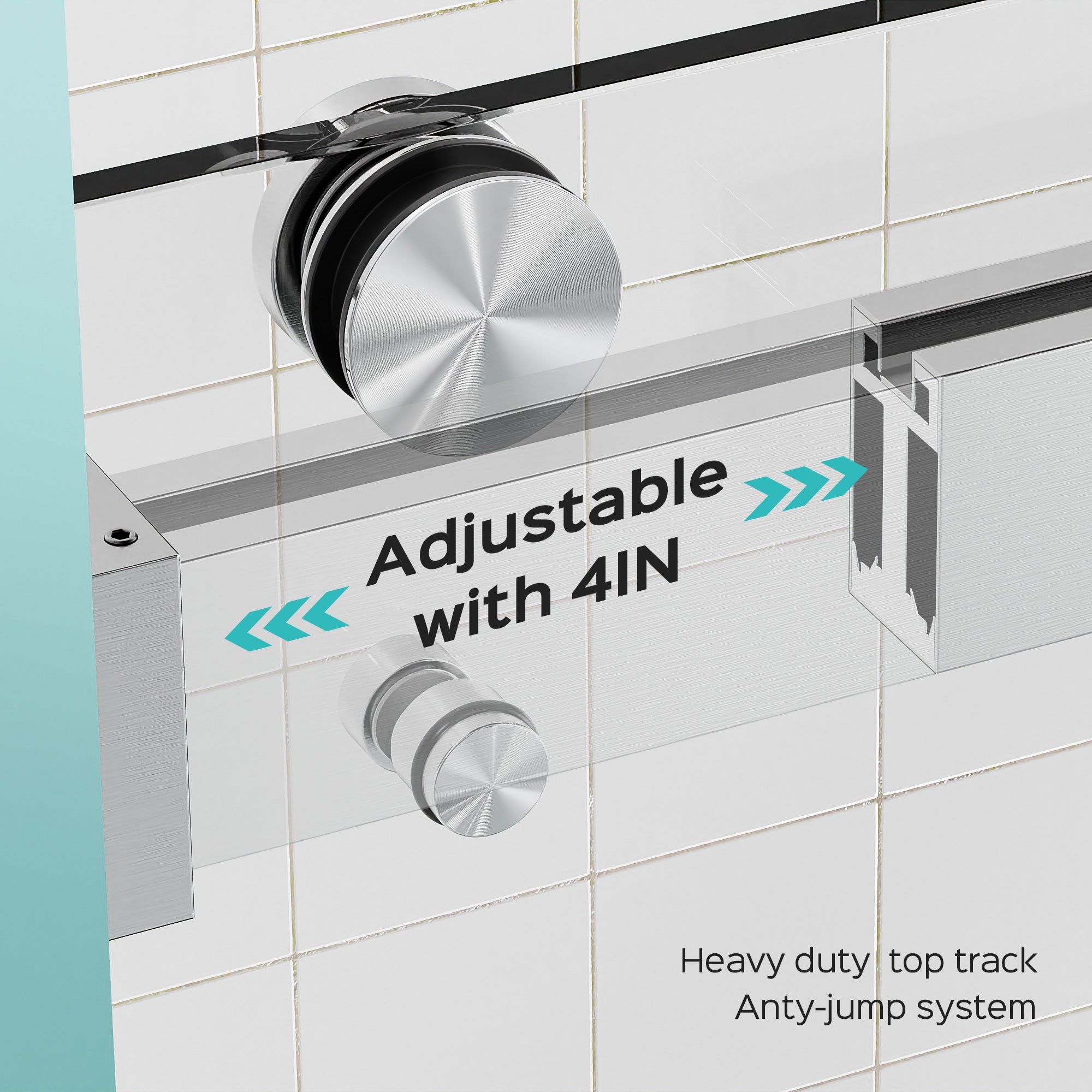Frameless Double Sliding Shower Door in Brushed Nickel