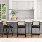 Milan 25.5" Modern Resin Webbing Back Bar Stool Set of 3