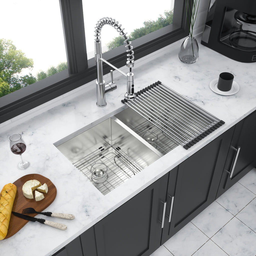 16 Gauge Stainless Steel Undermount Double Bowl Kitchen Sink
