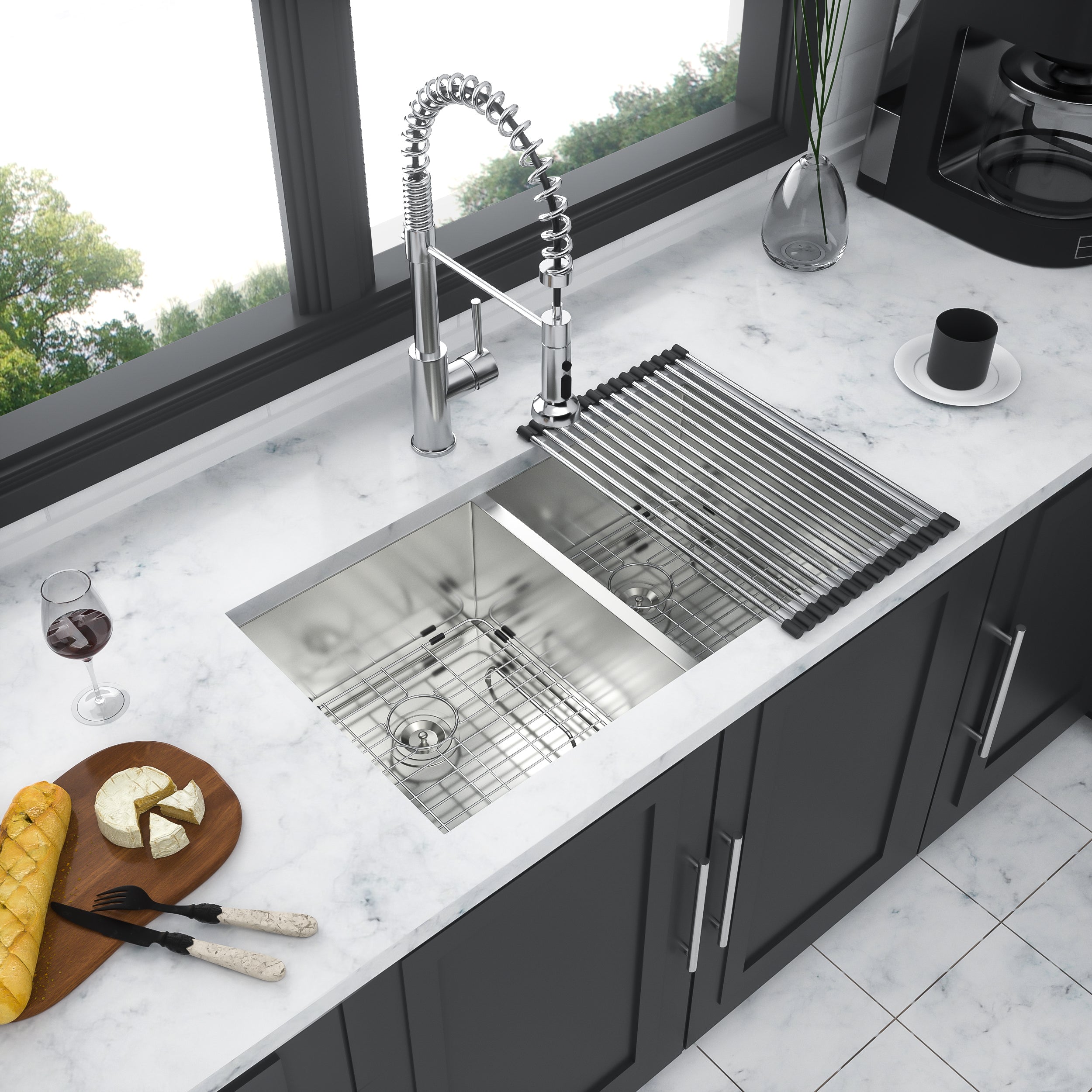 16 Gauge Stainless Steel Undermount Double Bowl Kitchen Sink