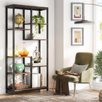69.2" 6-Tier Rustic Brown Industrial Etagere Bookcase