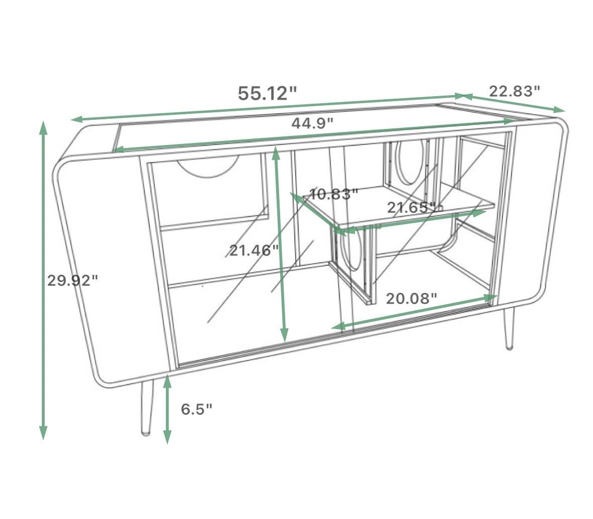 55.12' Spacious Cat House with Tempered Glass (White)