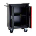 Double-Door Clapboard Multi-Function Tool Cart - Black & Red