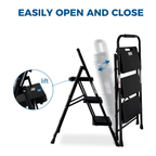 3 Step Ladder with Wide Anti-Slip Pedal