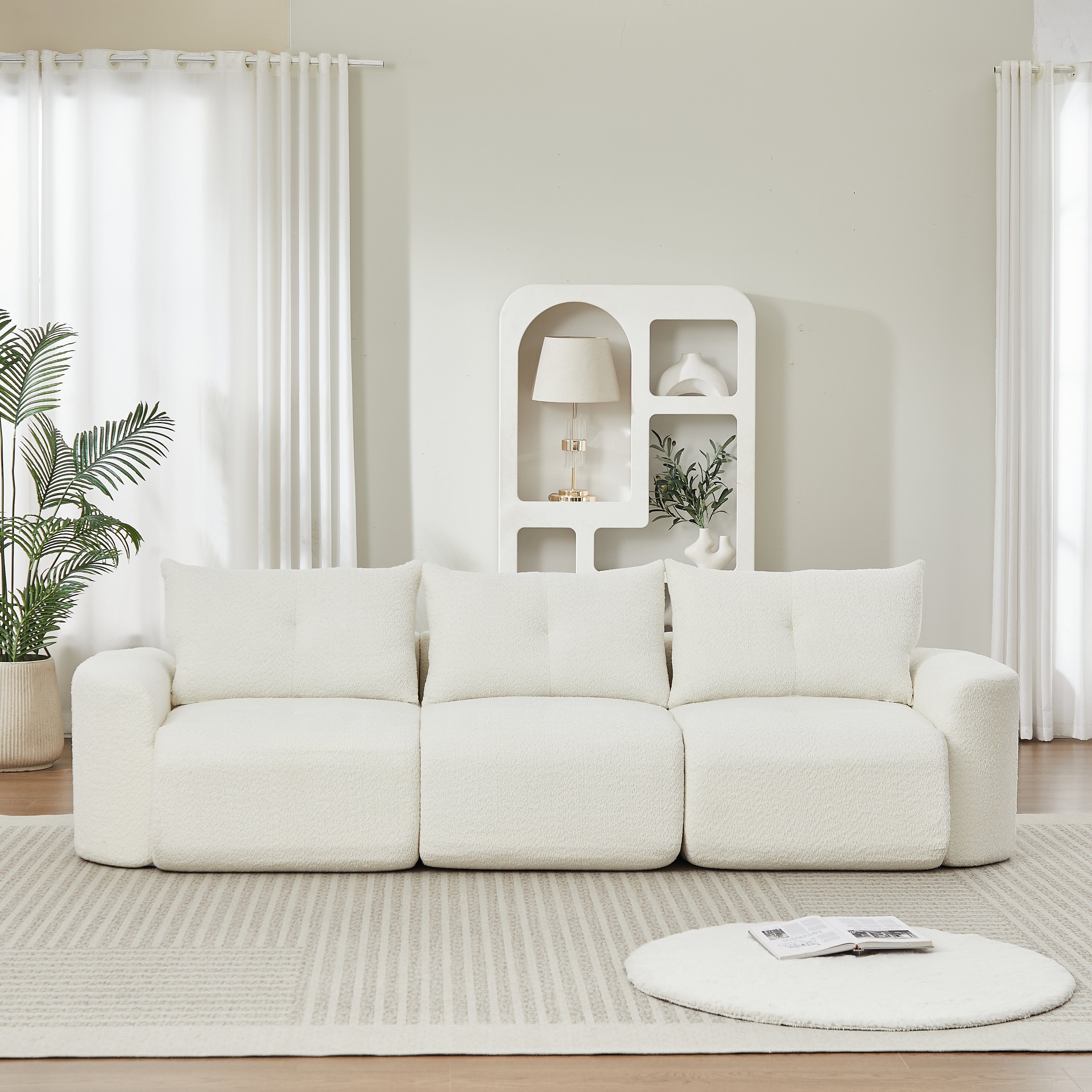 Chenille Sofa for Living Room - 109" Large Modern 3-Seater