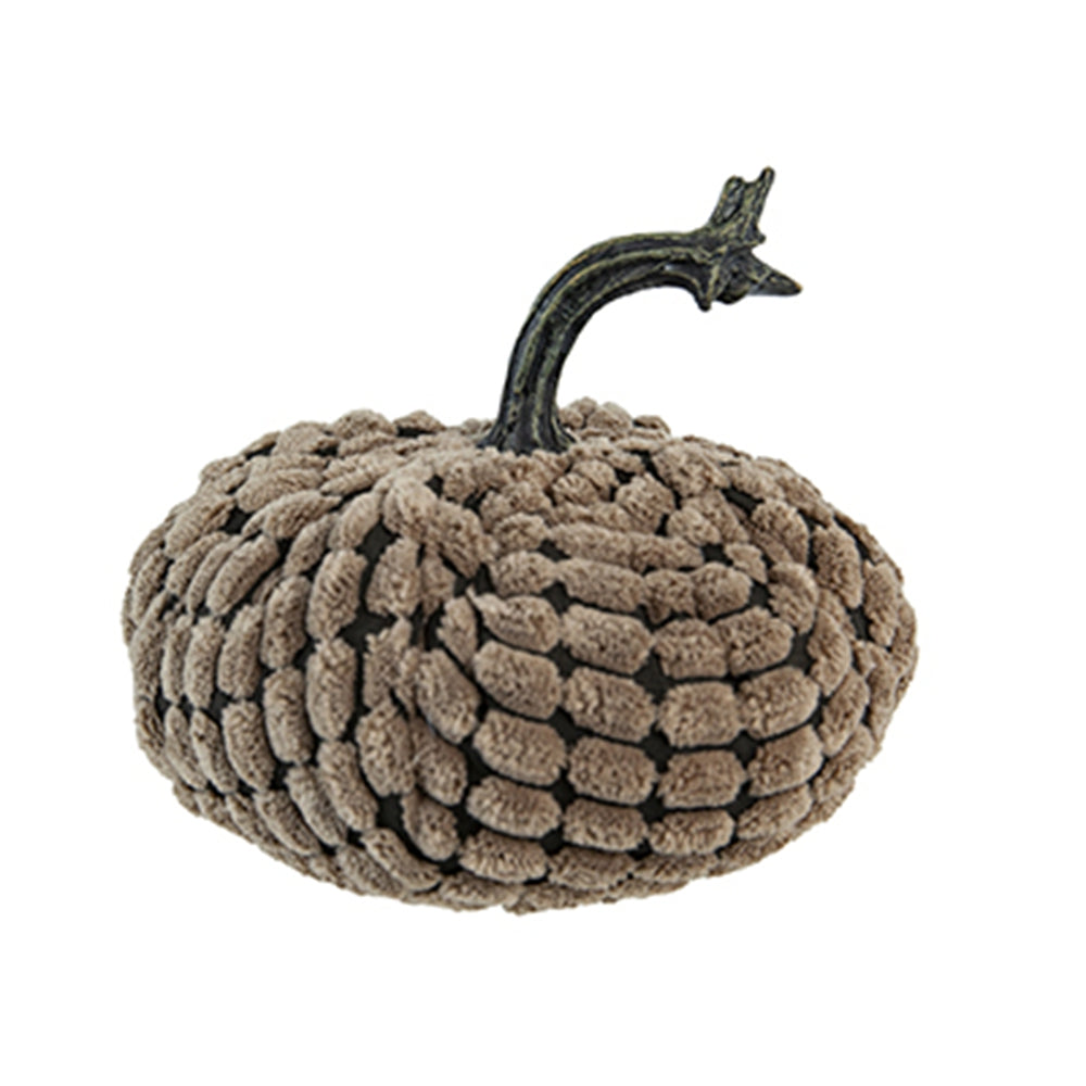 Set of 3 Chenille Weighted Pumpkins - Dark