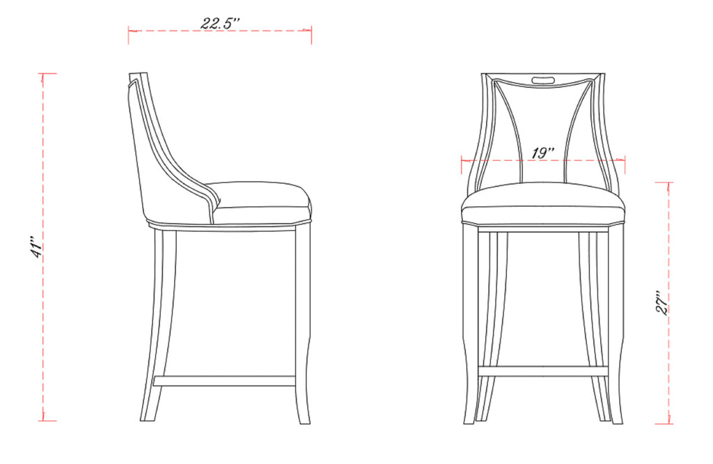 Emperor Wood Upholstered Barstool in Pearl