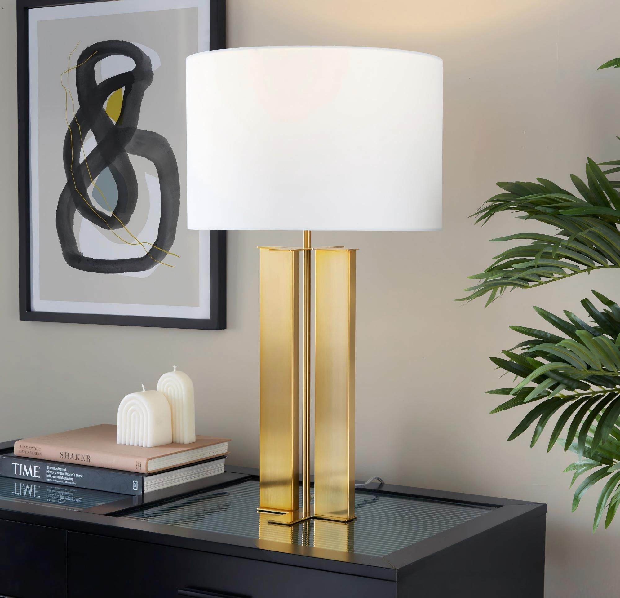 28" Metal Table Lamp in Antique