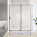 56-60" W x 72" H Semi-Frameless Sliding Shower Door