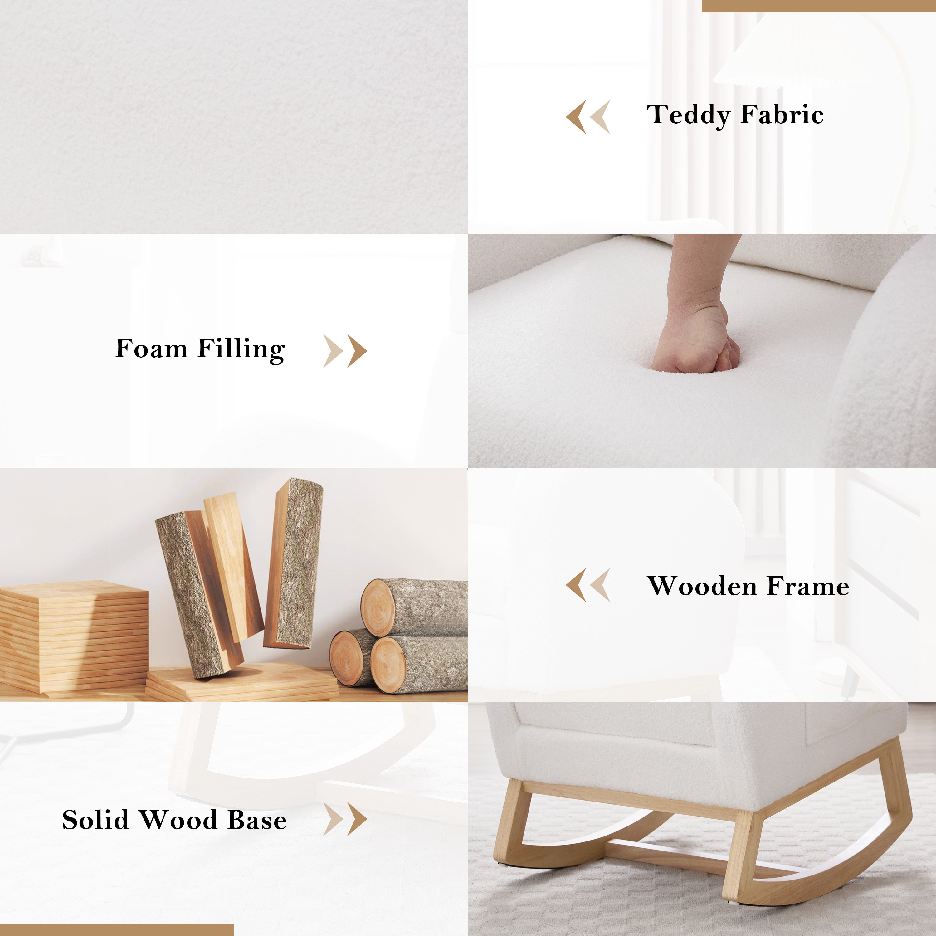 Teddy Fabric Leisure Rocking Chair