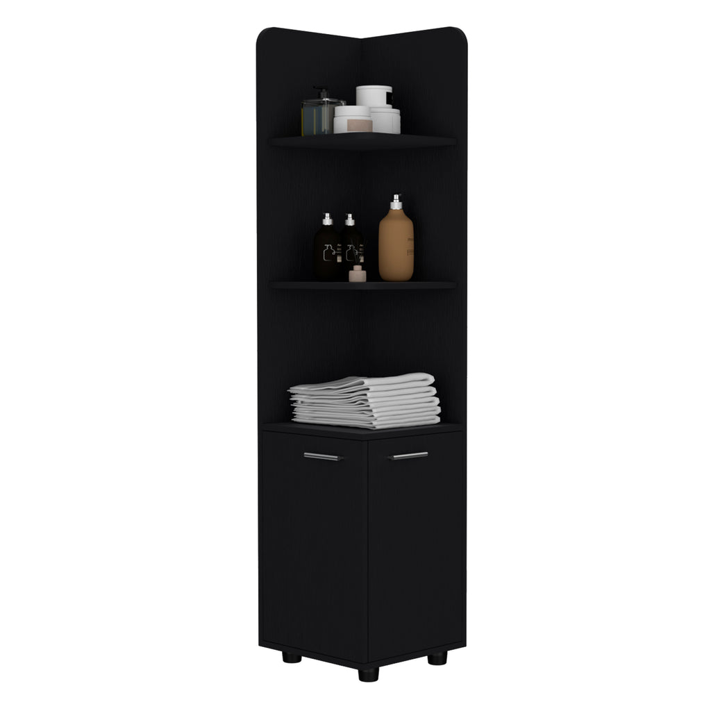Corner Cabinet 62" Tall with 3-Tier Shelf and 2-Door
