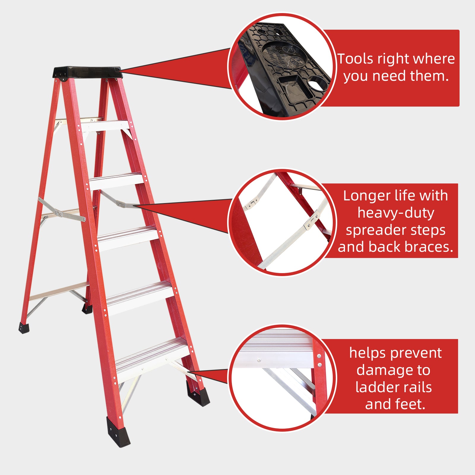 Fiberglass Single Side Step Ladder