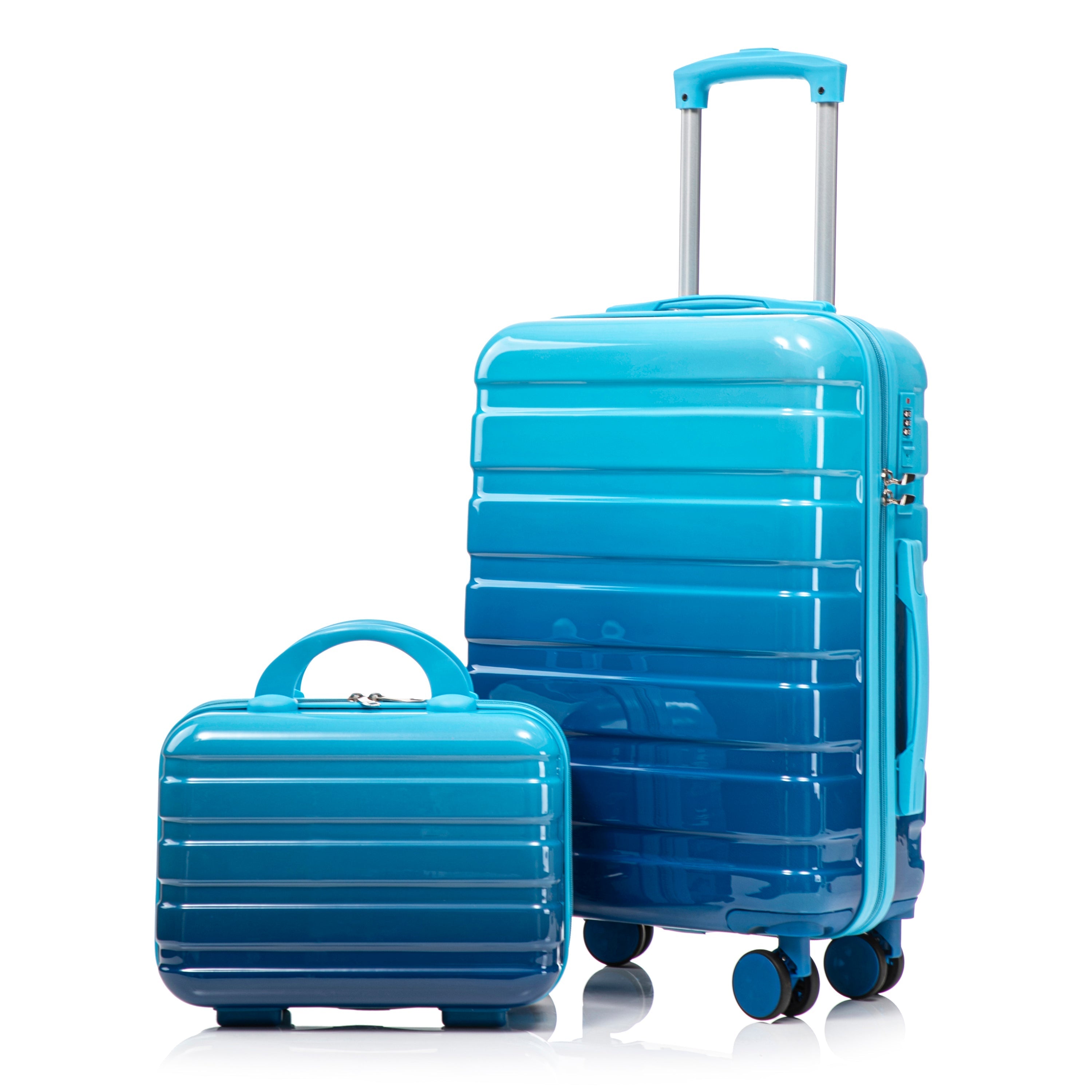 14'/20' 2-Piece PC Spinner Wheel Luggage Set with Gradient Color and Lock