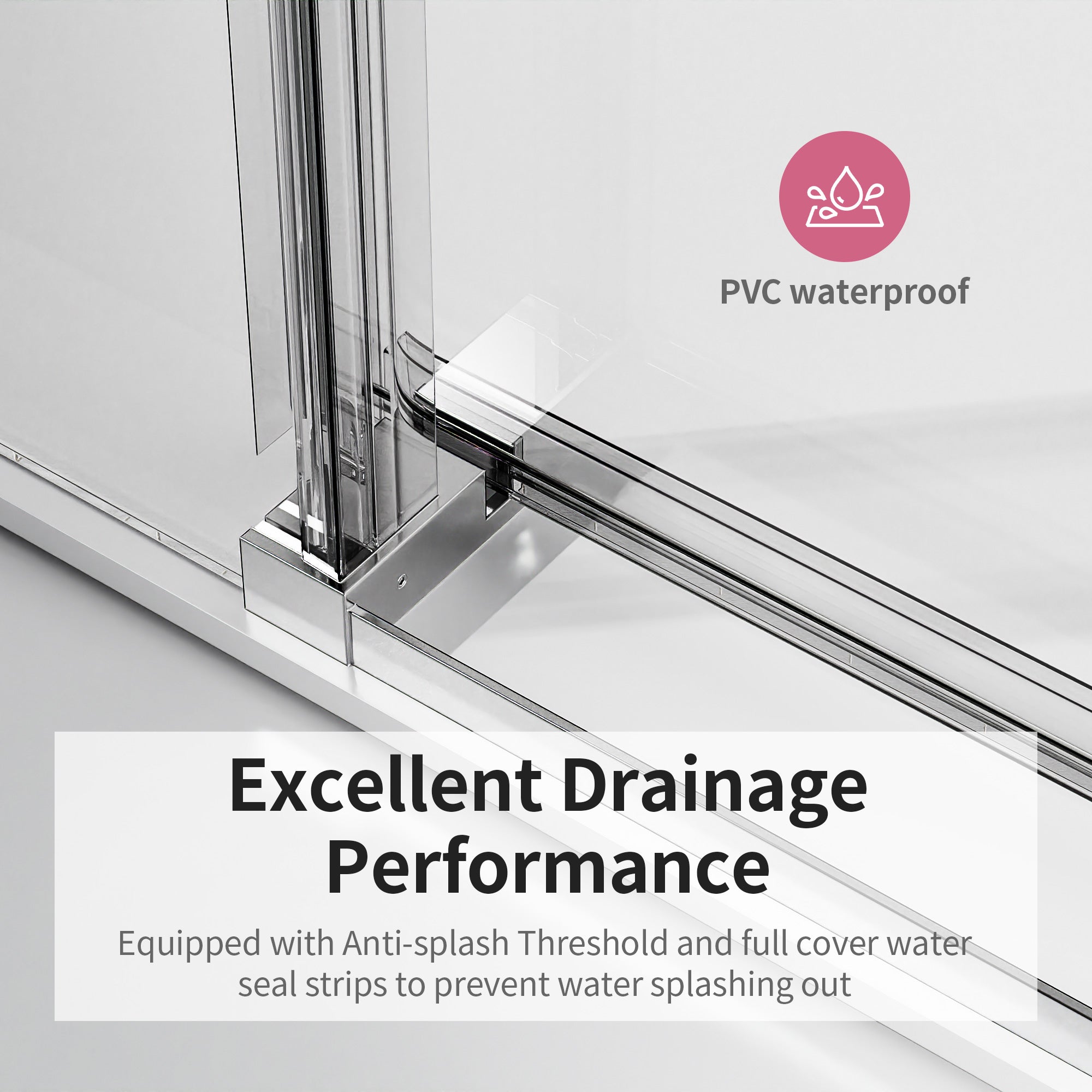 Frameless Single Sliding Soft-Close Shower Doors 68-72" W