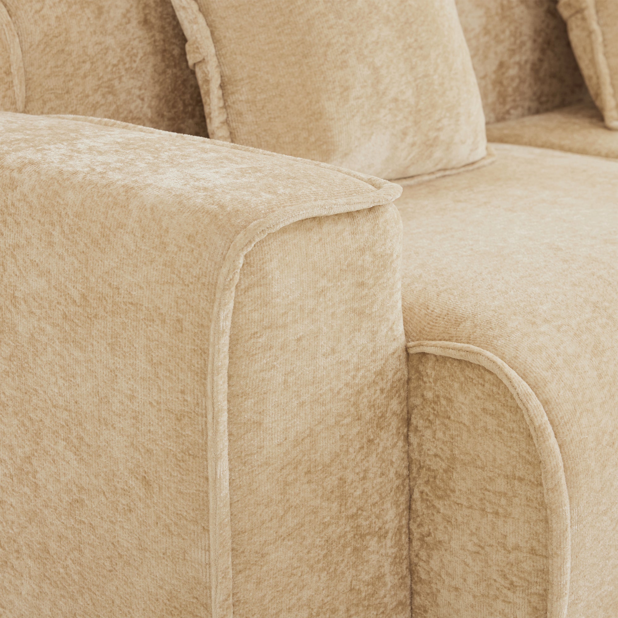 Streamlined Design Modular 2-Seat L Shape Sectional Sofa