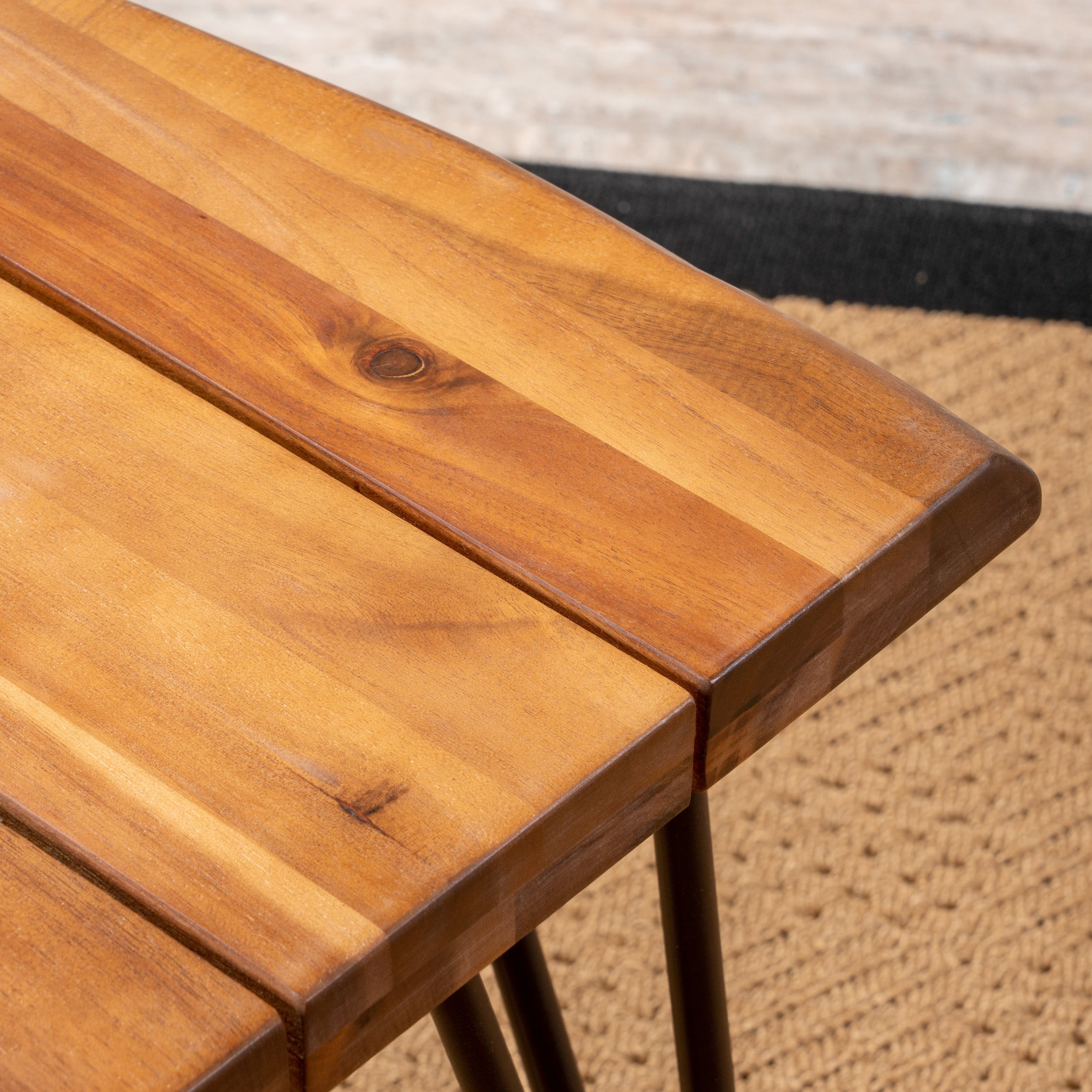 Zion Industrial Wood And Metal Coffee Table Set