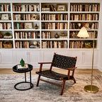 Majestic Brass Ring Base Curved Floor Lamp