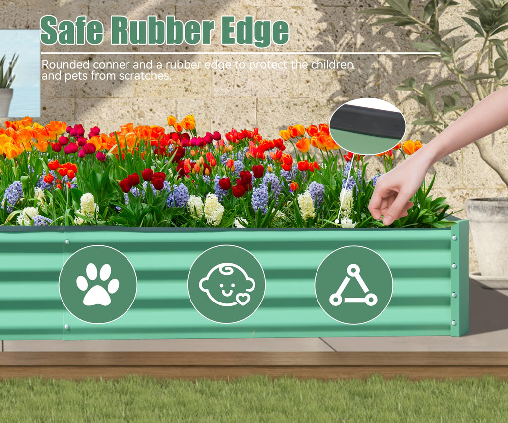 8x4x1 ft Galvanized Raised Garden Bed
