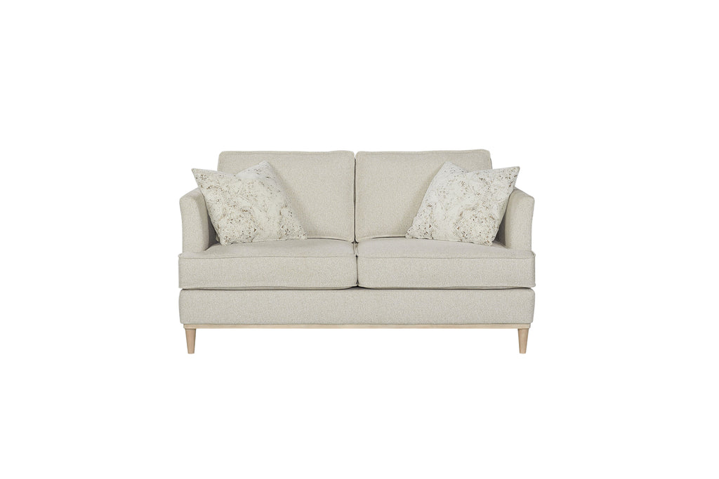Off White Loveseat with Reversible Cushions and Pillows