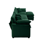 Corduroy 3-Seater Sofa with Ottoman