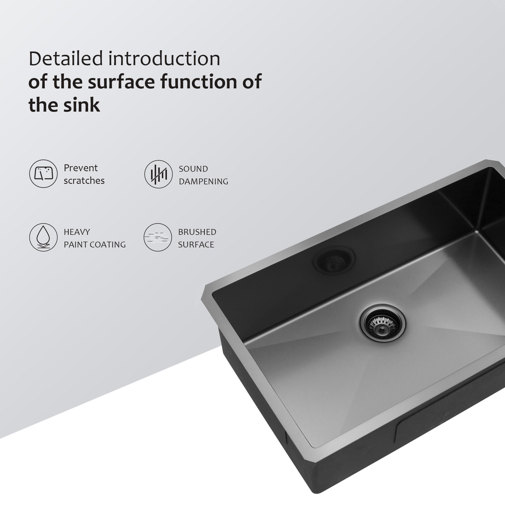 30"x18"x9" Gunmetal Kitchen Sink