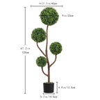 4FT Tall Artificial Boxwood Topiary Tree - Large Faux