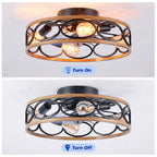 19 Inch 7 Blades Caged Ceiling Fan with Remote Control