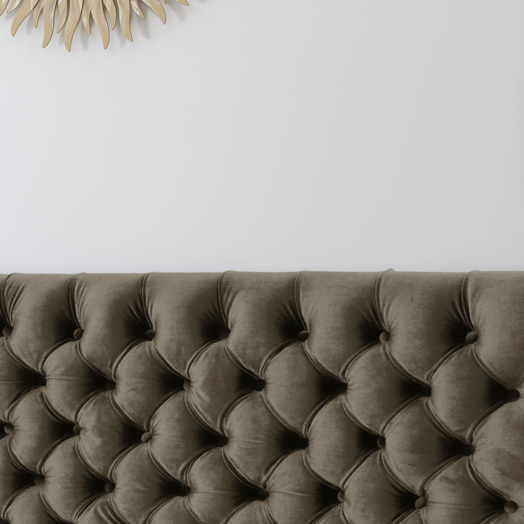 Tufted Upholstered Queen Size Bed Headboard