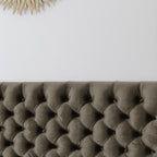 Tufted Upholstered Queen Size Bed Headboard