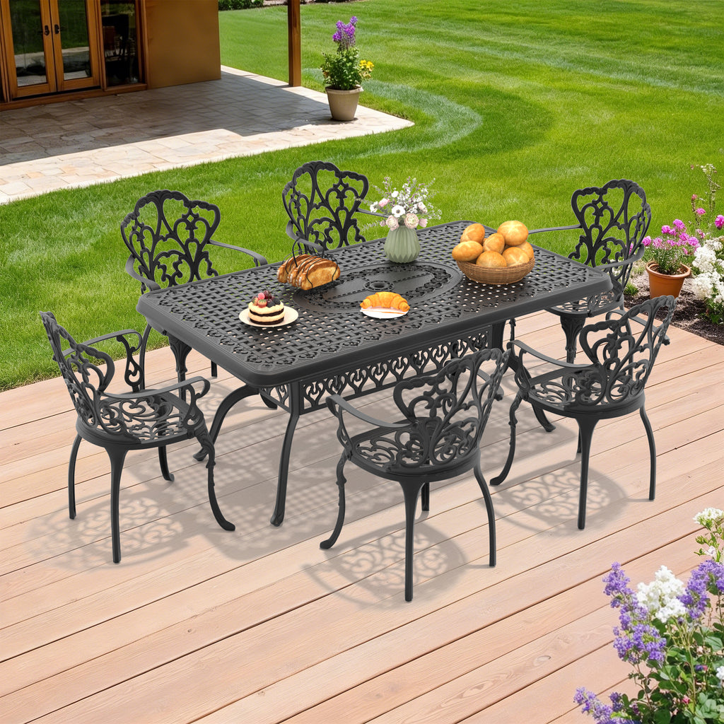 7-Piece Set Of Cast Aluminum Patio Furniture