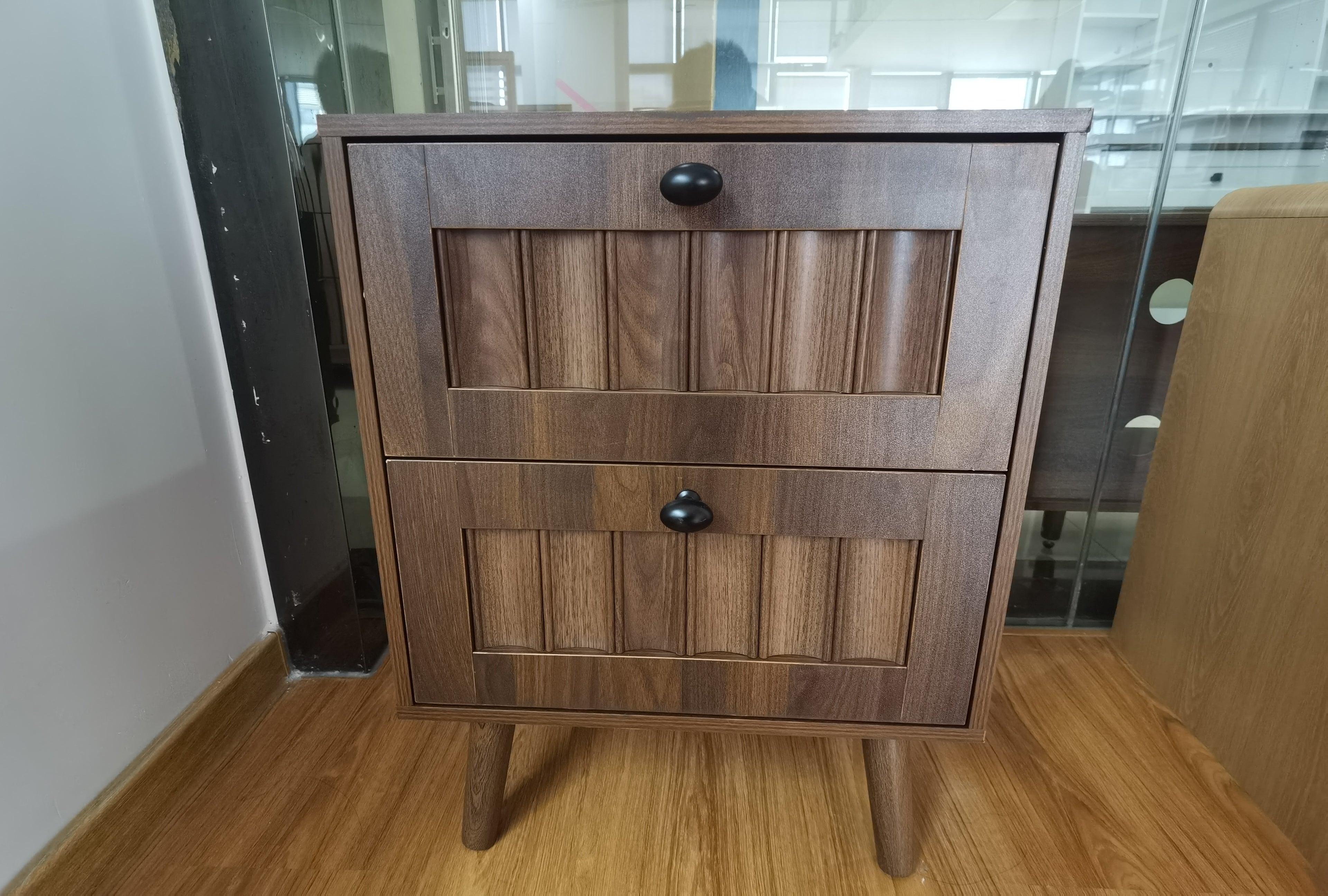 Medieval-Style Modern Double-Drawer Bedside Table