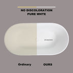 67 in. x 31 in. Oval Freestanding Solid Surface Soaking Bathtub