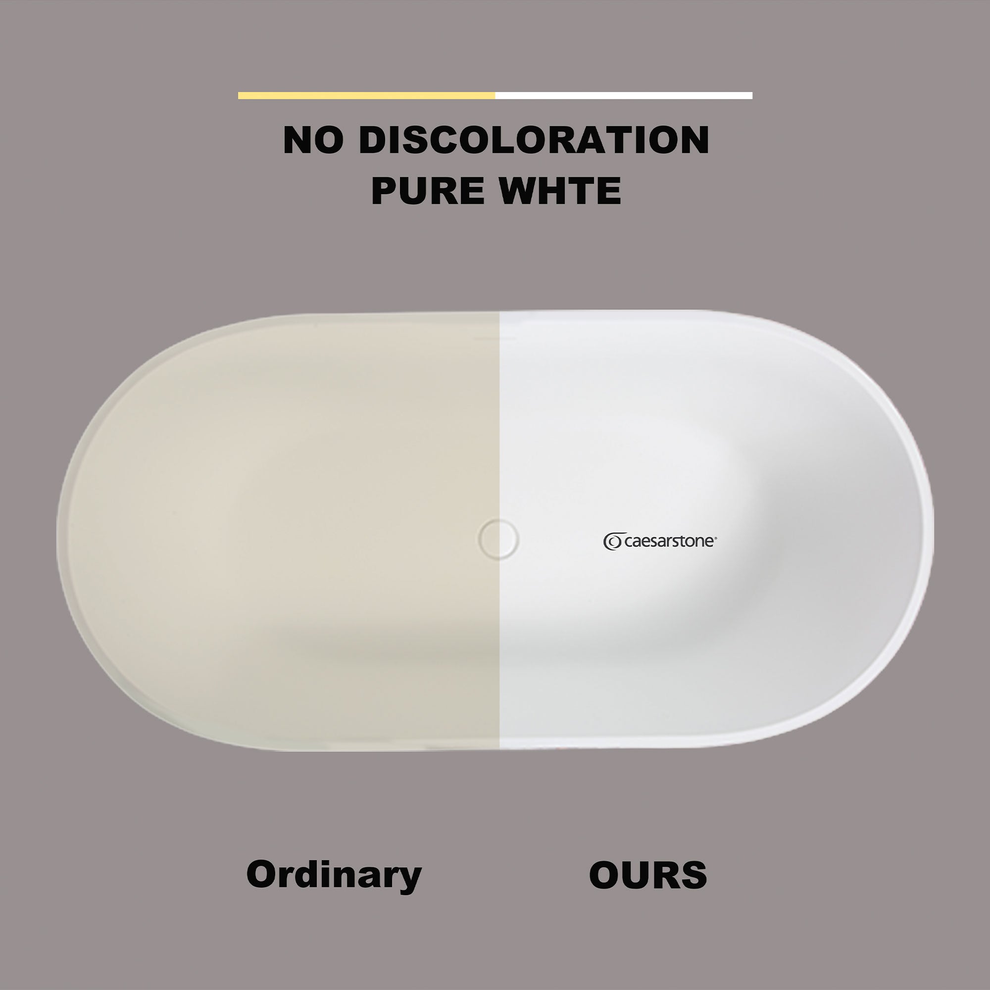 67 in. x 31 in. Oval Freestanding Solid Surface Soaking Bathtub
