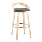 30" Contemporary Fixed-Height Barstool with Swivel