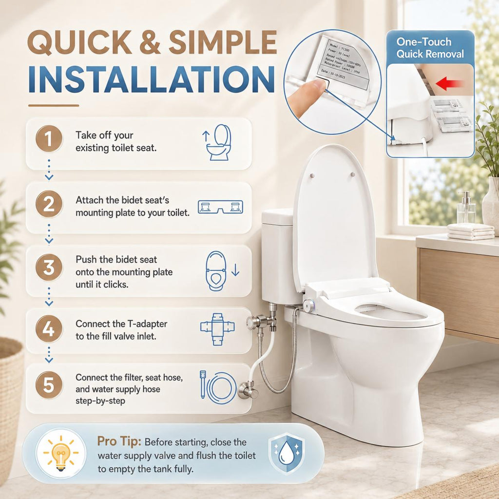 Smart Bidet Toilet Seat with Adjustable Heated Features
