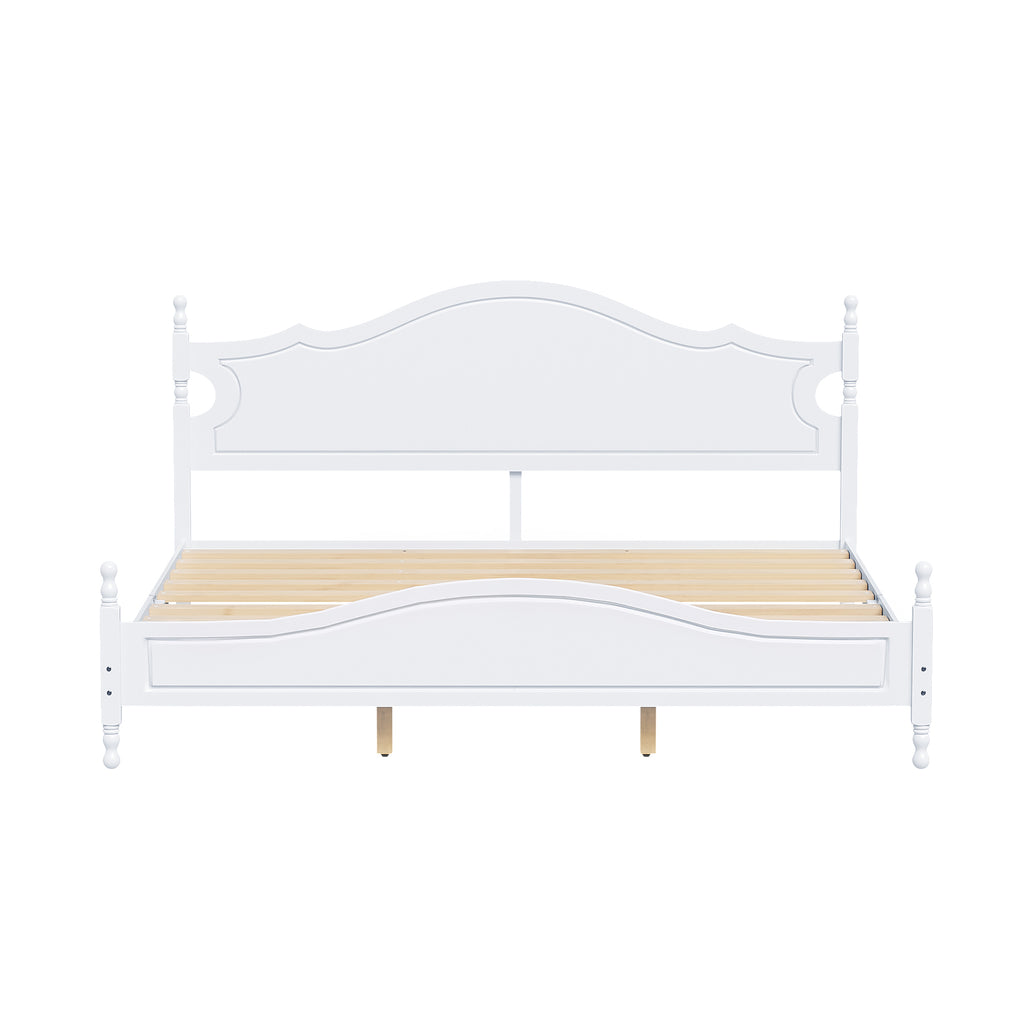 Retro Style King Bed Frame with Headboard