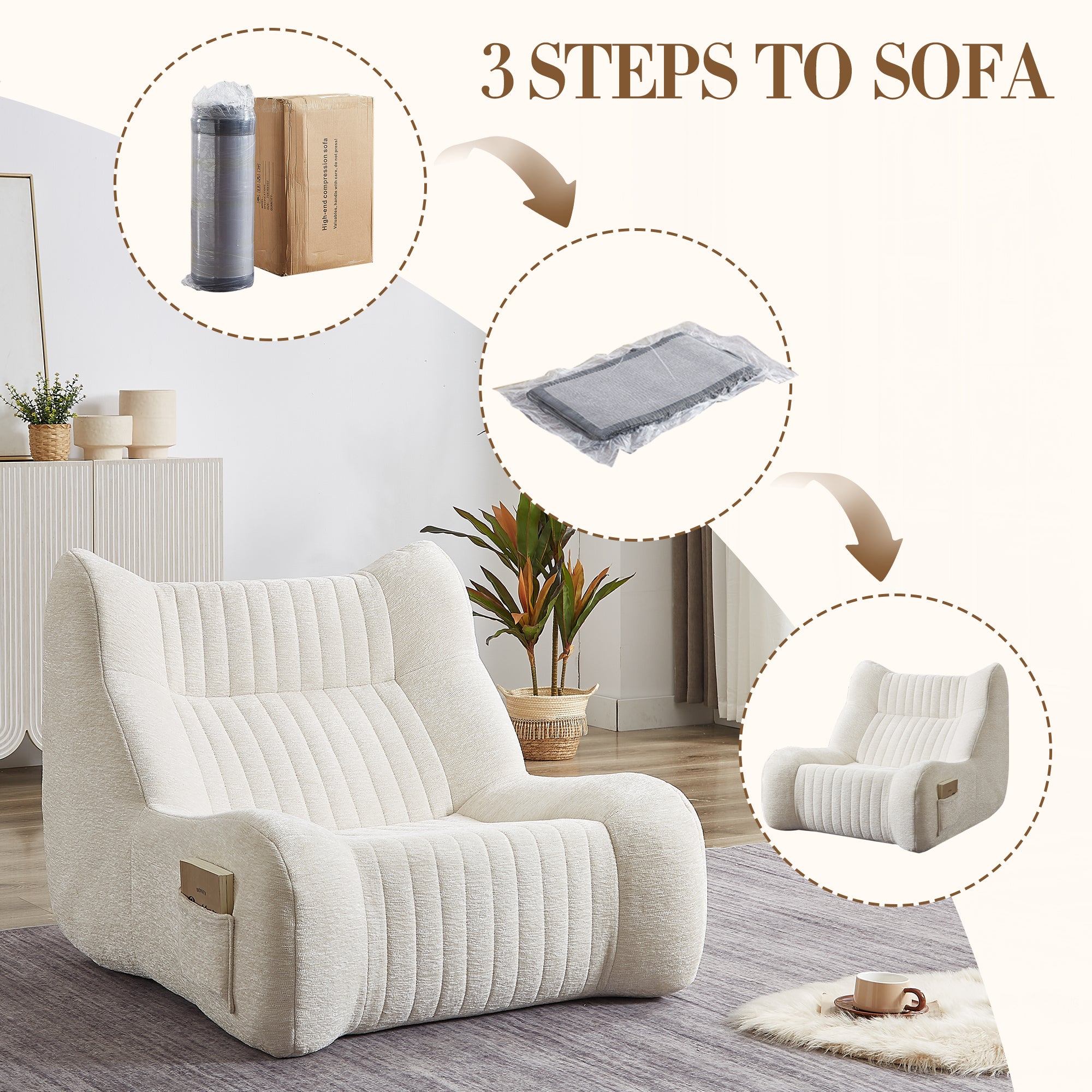 Bean Bag Chair for Adults with Armrests