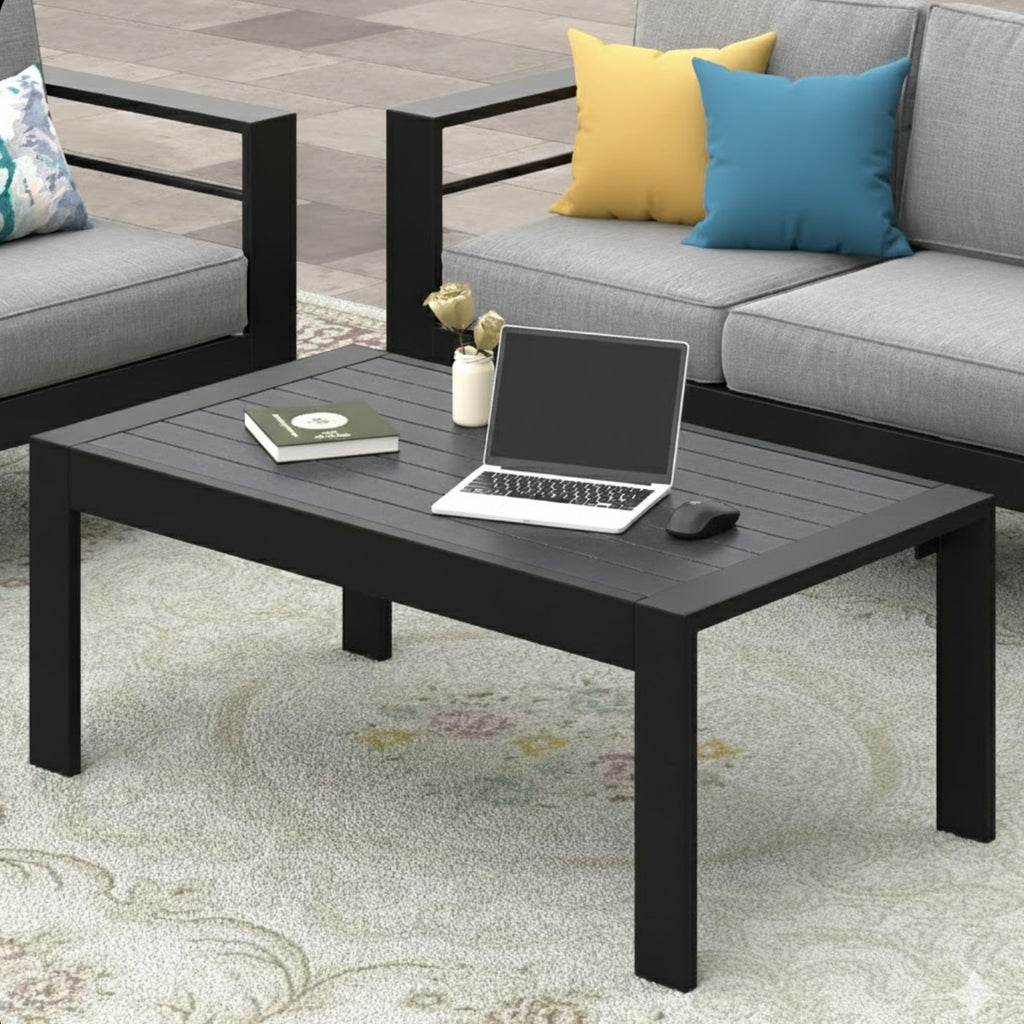 Modern 43" All-Weather Aluminum Patio Coffee Table