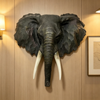 15.75" Wide Realistic Elephant Head Wall Sculpture