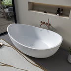 70 Inch Freestanding Solid Surface Soaking Bathtub