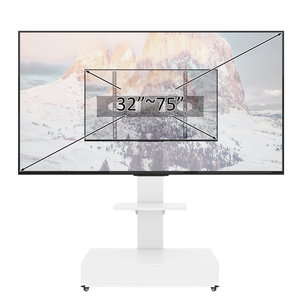 Adjustable Mobile TV Stand with Push-Pull Drawer